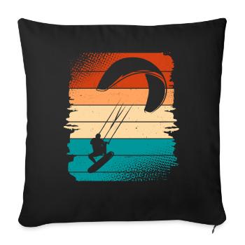 Kitesurfer Kitesurf Kitesurf - Housse de coussin décorative 45 x 45 cm - noir - Devant