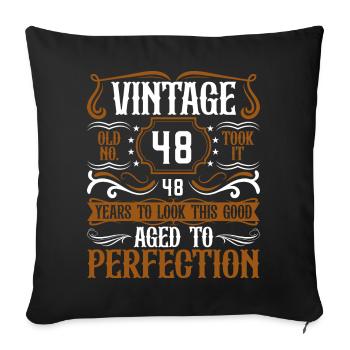 48th Birthday Vintage Retro - Sofa pillowcase 17,3'' x 17,3'' (45 x 45 cm) - black - Front