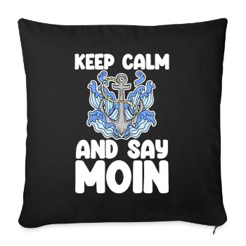 Mer du Nord Dicton bas allemand Moin - Housse de coussin décorative 45 x 45 cm - noir - Devant