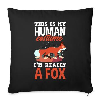 Fox - Sofa pillowcase 17,3'' x 17,3'' (45 x 45 cm) - black - Front