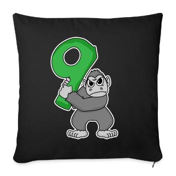 9 Years Old - 9th Birthday with Animal Motif - Sofa pillowcase 17,3'' x 17,3'' (45 x 45 cm) - black - Front