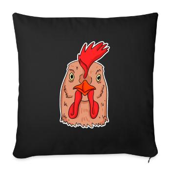Huhn Kopf - Sofakissenbezug 45 x 45 cm - Schwarz - Vorne
