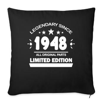1948 - Born 1948 - Year of construction 1948 Spruch - Sofa pillowcase 17,3'' x 17,3'' (45 x 45 cm) - black - Front