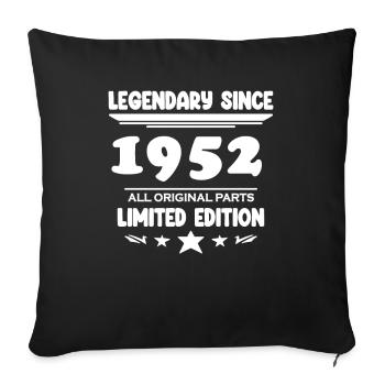 1952 - Born 1952 - Year of construction 1952 Spruch - Sofa pillowcase 17,3'' x 17,3'' (45 x 45 cm) - black - Front