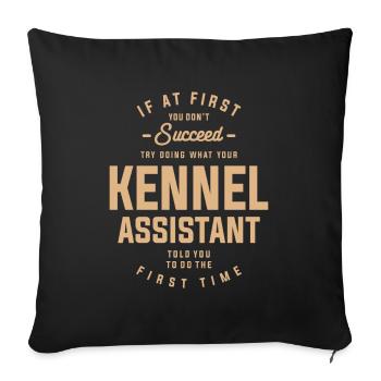 Kennel Assistant Funny Job Title Profession - Sofa pillowcase 17,3'' x 17,3'' (45 x 45 cm) - black - Front