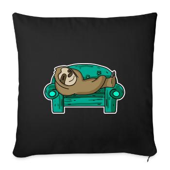 Paresseux paresseux - Housse de coussin décorative 45 x 45 cm - noir - Devant