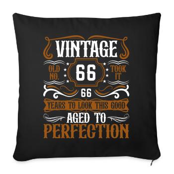 66th Birthday Vintage Retro - Sofa pillowcase 17,3'' x 17,3'' (45 x 45 cm) - black - Front