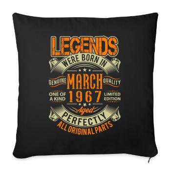 1967 Mars Anniversaire Légende - Housse de coussin décorative 45 x 45 cm - noir - Devant