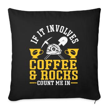 Rock Collecting Geology Geologist - Sofa pillowcase 17,3'' x 17,3'' (45 x 45 cm) - black - Front