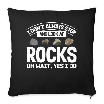 Rock Collecting Geology Geologist - Sofa pillowcase 17,3'' x 17,3'' (45 x 45 cm) - black - Front