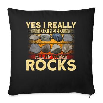 Rock Collecting Geology Geologist - Sofa pillowcase 17,3'' x 17,3'' (45 x 45 cm) - black - Front