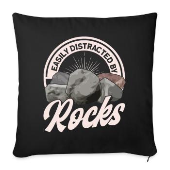 Rock Collecting Geology Geologist - Sofa pillowcase 17,3'' x 17,3'' (45 x 45 cm) - black - Front