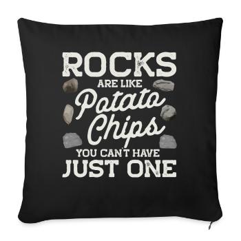 Rock Collecting Geology Geologist - Sofa pillowcase 17,3'' x 17,3'' (45 x 45 cm) - black - Front