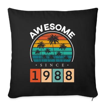 1988 Born Birthday Year of birth vintage - Sofa pillowcase 17,3'' x 17,3'' (45 x 45 cm) - black - Front