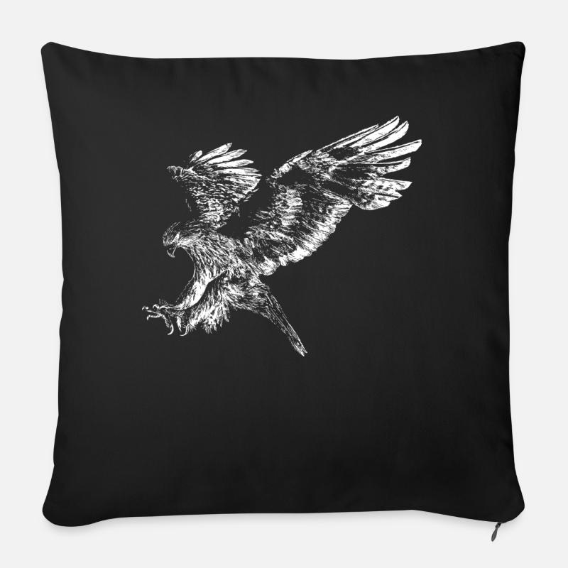 Steinadler Adler - Sofakissenbezug 45 x 45 cm - Schwarz