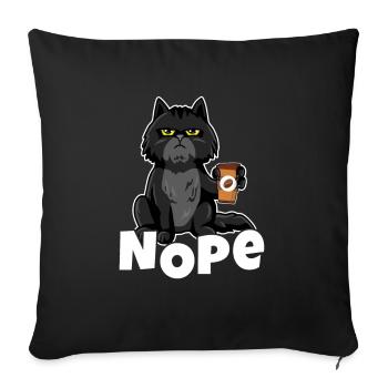Chat Nope - Housse de coussin décorative 45 x 45 cm - noir - Devant