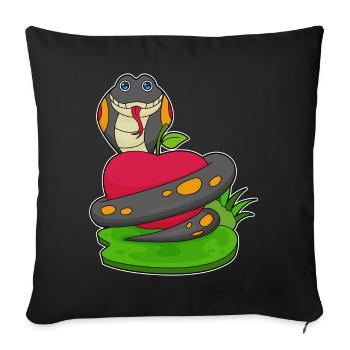 Pomme serpent - Housse de coussin décorative 45 x 45 cm - noir - Devant