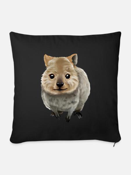 Quokka - das niedliche Beuteltier - Sofakissenbezug 45 x 45 cm - Schwarz