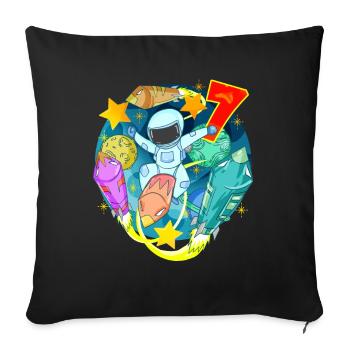 7 ans anniversaire - Housse de coussin décorative 45 x 45 cm - noir - Devant