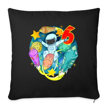 6 Years Birthday Boy Gift - Sofa pillowcase 17,3'' x 17,3'' (45 x 45 cm) - black - Front