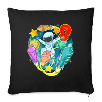 8 ans Cadeau d’anniversaire de garçon - Housse de coussin décorative 45 x 45 cm - noir - Devant