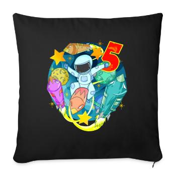 5 Years Birthday Boy Gift - Sofa pillowcase 17,3'' x 17,3'' (45 x 45 cm) - black - Front