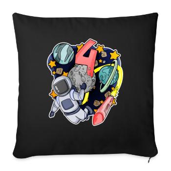 Cadeau de garçon d’anniversaire de 4 ans - Housse de coussin décorative 45 x 45 cm - noir - Devant