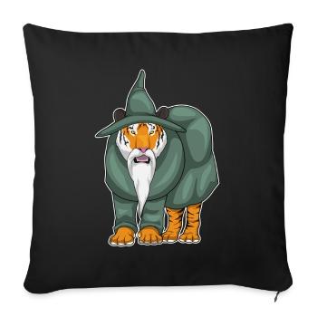Tiger Halloween Wizard - Sofa pillowcase 17,3'' x 17,3'' (45 x 45 cm) - black - Front