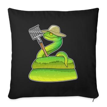 Ferme Harke de l’éleveur de serpents - Housse de coussin décorative 45 x 45 cm - noir - Devant