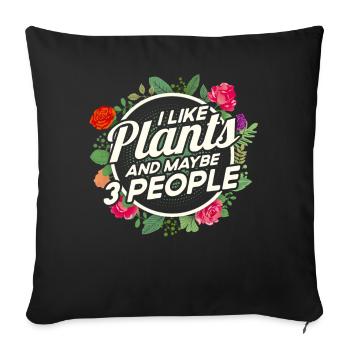 Jardinage végétal Jardinier Architecte paysagiste - Housse de coussin décorative 45 x 45 cm - noir - Devant