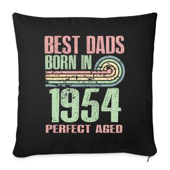Les meilleurs pères sont nés en 1954, 69 ans, - Housse de coussin décorative 45 x 45 cm - noir - Devant