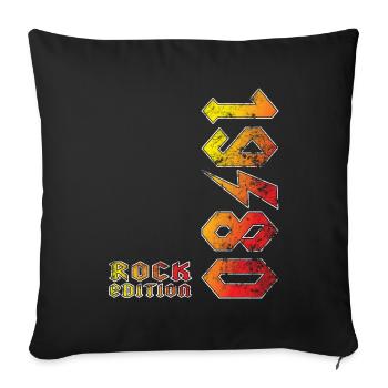 Birthday Rock Edition 1980 - Housse de coussin décorative 45 x 45 cm - noir - Devant