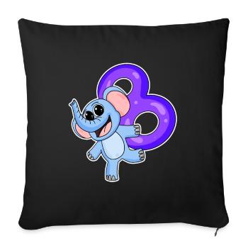 8 ans - 8ème anniversaire avec motif animal - Housse de coussin décorative 45 x 45 cm - noir - Devant