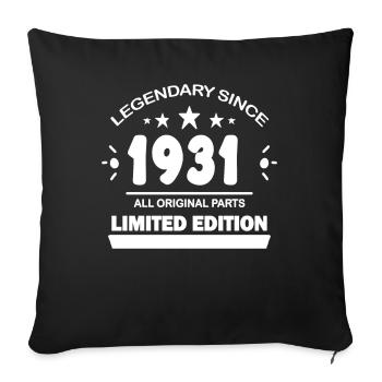 1931 - Sofa pillowcase 17,3'' x 17,3'' (45 x 45 cm) - black - Front