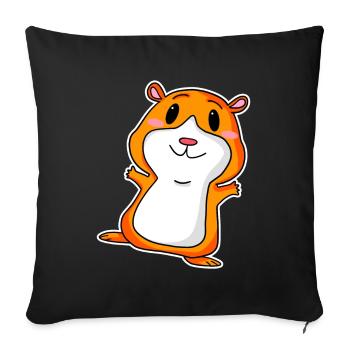 Cute guinea pig - Sofa pillowcase 17,3'' x 17,3'' (45 x 45 cm) - black - Front