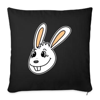 Rabbit Head Animal Head - Sofa pillowcase 17,3'' x 17,3'' (45 x 45 cm) - black - Front