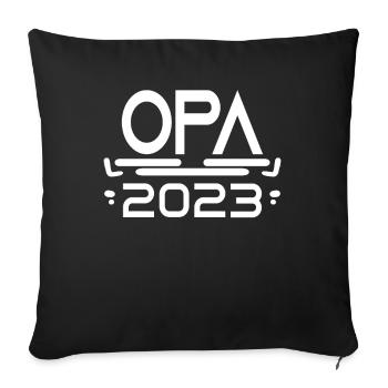 Opa 2023 - Opa werden - Opa Geschenk - Sofakissenbezug 45 x 45 cm - Schwarz - Vorne