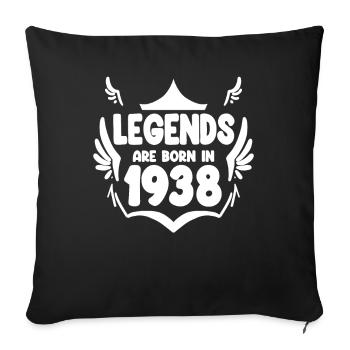 1938 - Born 1938 - Year of construction 1938 Spruch - Sofa pillowcase 17,3'' x 17,3'' (45 x 45 cm) - black - Front