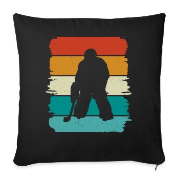 Eishockey Hockey sur glace - Housse de coussin décorative 45 x 45 cm - noir - Devant
