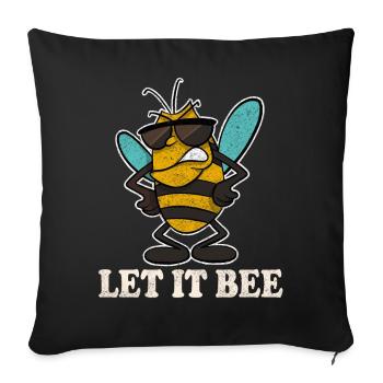Let It Bee Bienen Imker - Sofakissenbezug 45 x 45 cm - Schwarz - Vorne