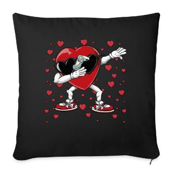 Dabbing Heart Breaker Funny Gamer Kids Boys - Sofakissenbezug 45 x 45 cm - Schwarz - Vorne