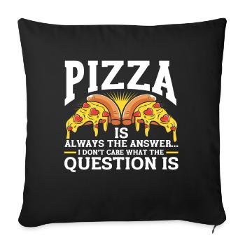 Pizza Baker Cadeau Italie Pizza Lovers Pizza - Housse de coussin décorative 45 x 45 cm - noir - Devant