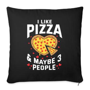 Pizza Baker Cadeau Italie Pizza Lovers Pizza - Housse de coussin décorative 45 x 45 cm - noir - Devant