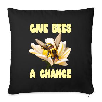 Donnez une chance aux abeilles - Housse de coussin décorative 45 x 45 cm - noir - Devant