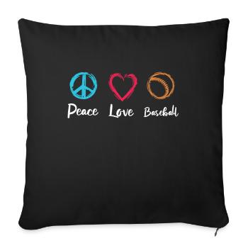 L’amour du baseball - Housse de coussin décorative 45 x 45 cm - noir - Devant