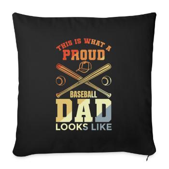 Funny baseball dad - Sofa pillowcase 17,3'' x 17,3'' (45 x 45 cm) - black - Front