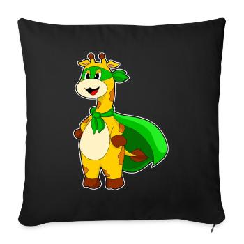 Giraffe Superhero Cloak - Sofa pillowcase 17,3'' x 17,3'' (45 x 45 cm) - black - Front