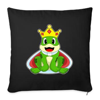 Couronne de grenouille - Housse de coussin décorative 45 x 45 cm - noir - Devant