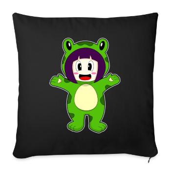 Frog Girl Costume - Sofa pillowcase 17,3'' x 17,3'' (45 x 45 cm) - black - Front