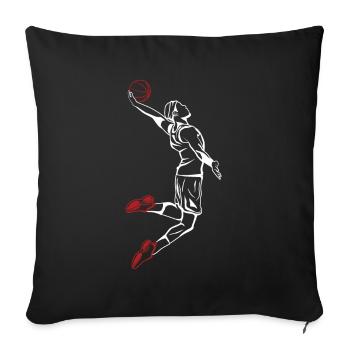 Slam Dunk basketball player - Sofa pillowcase 17,3'' x 17,3'' (45 x 45 cm) - black - Front